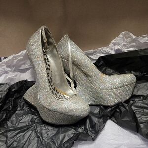 Silver Glitter Antigravity Platforms